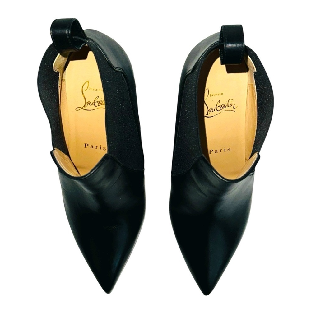 Christian Louboutin Crochinetta 100 Black Leather Ankle Boots Size 36.5 - Picture 6 of 15